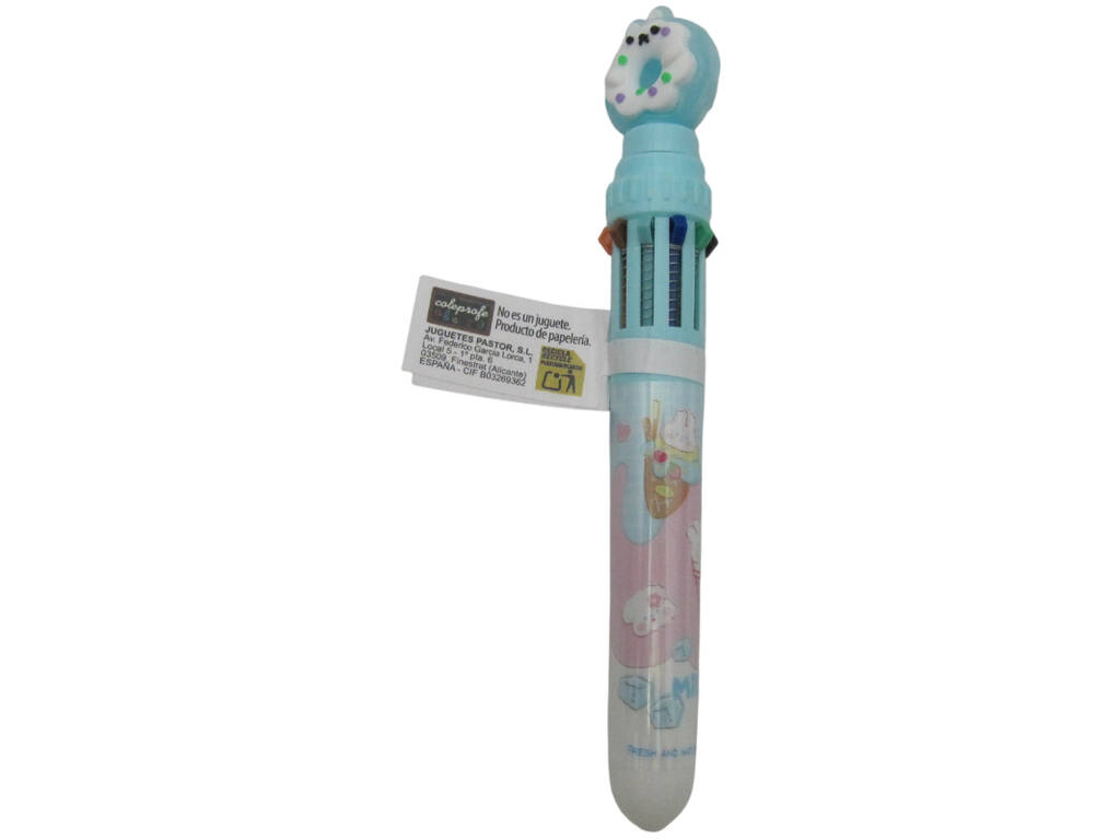 Stylo à bille 10 couleurs avec beignet rotatif 16 cm