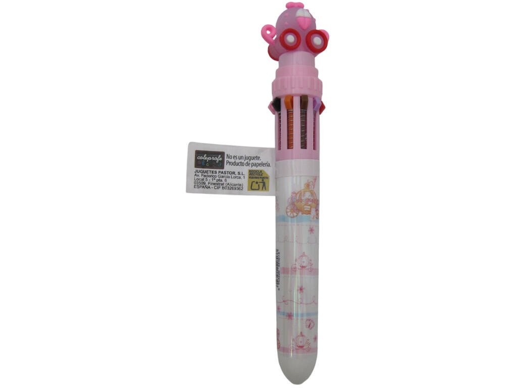 Stylo à bille 10 couleurs avec support rotatif de 15,5 cm