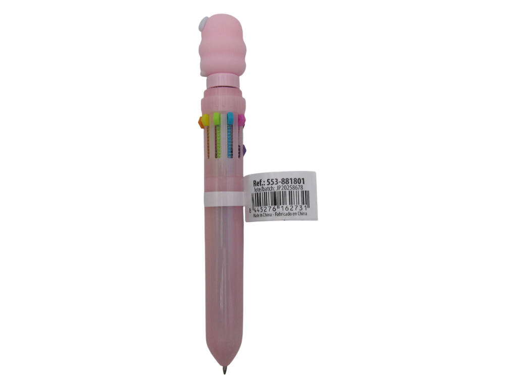Stylo à bille 10 couleurs avec sirène rotative de 16 cm