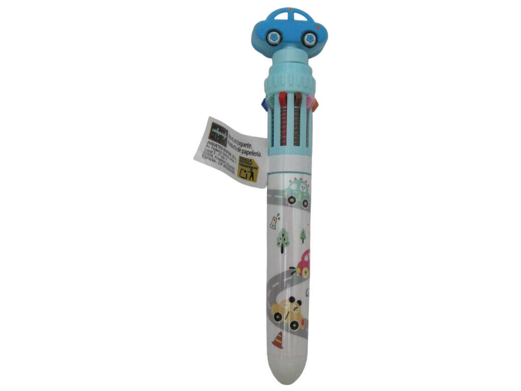 Stylo à bille de 10 couleurs avec voiture rotative de 15 cm