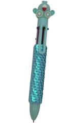 Stylo  bille 6 couleurs avec tui de 16 cm