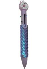 Stylo  bille 6 couleurs avec donut de 16,5 cm