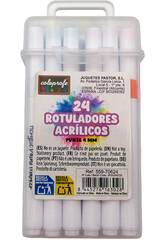 Mallette 24 feutres acryliques pointe 4 mm