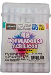 Mallette 48 feutres acryliques pointe 4 mm