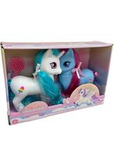 Set Licorne blanche et licorne bleue de 15 cm avec accessoires