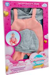 Ensemble de mode pour poupée bébé corail et gris