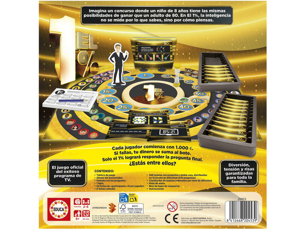 1 % Jeu officiel du concours télévisé