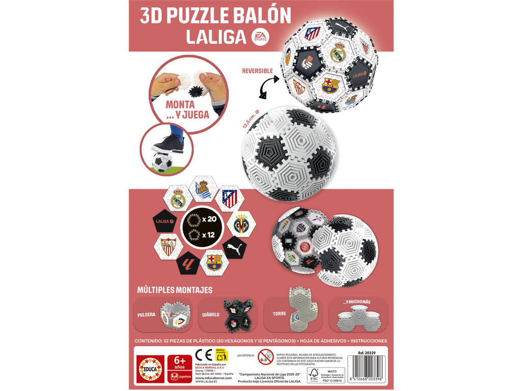 Puzzle 3D Ballon de la Liga de 12,5 cm