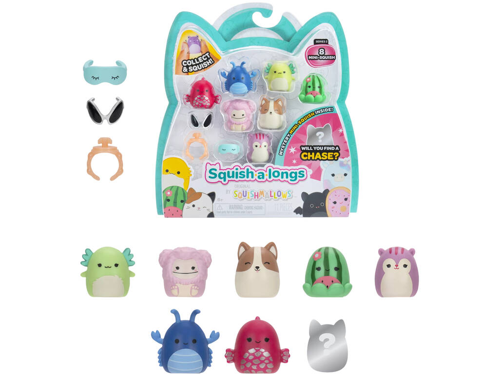 Squish-a-longs Original par Squishmallows Pack 8 Mini-Squish