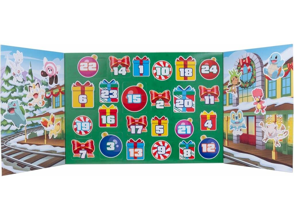 Pokémon Calendario de Adviento con 16 Figuras y 8 Accesorios