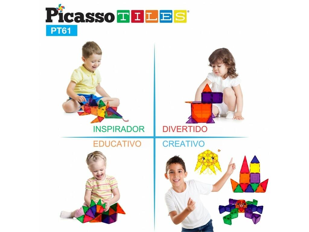 Picasso Tiles Créations magnétiques Pack de 61 pièces