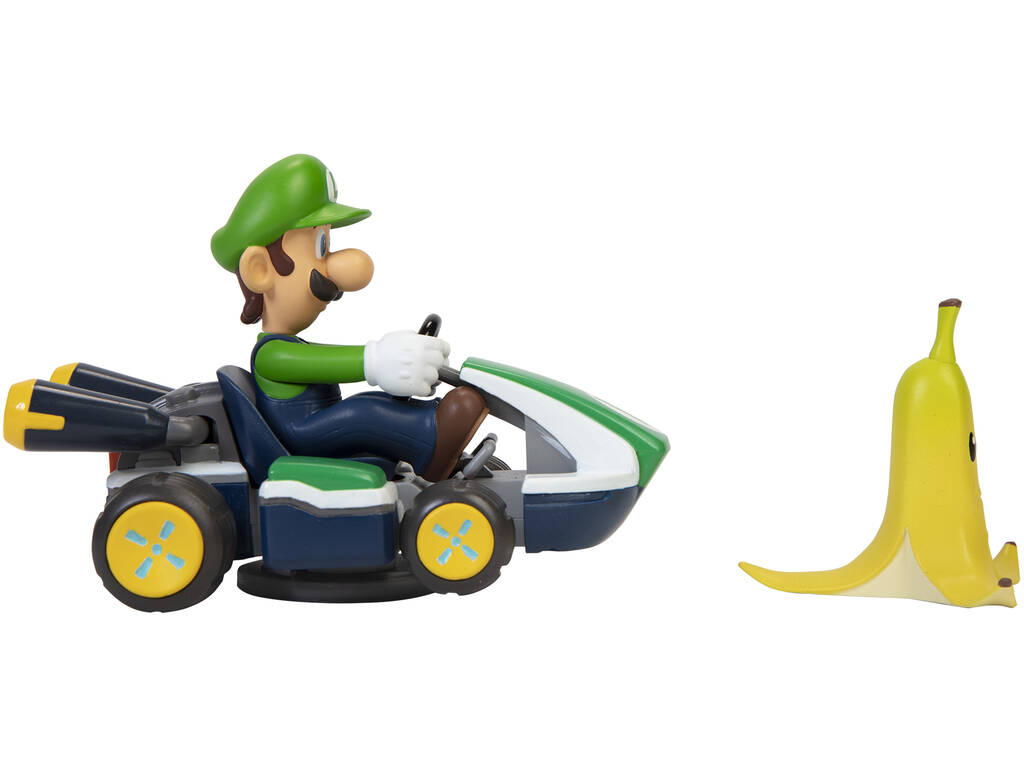 Mariokart Veículo Luigi Kart Megagiros de 12 cm com Acessório