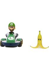 Mariokart Veículo Luigi Kart Megagiros de 12 cm com Acessório