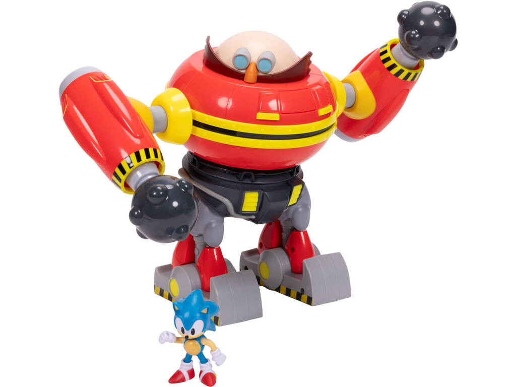 Sonic The Hedgehog Figura Sonic de 6 cm con Hammer Egg Robot de 24 cm
