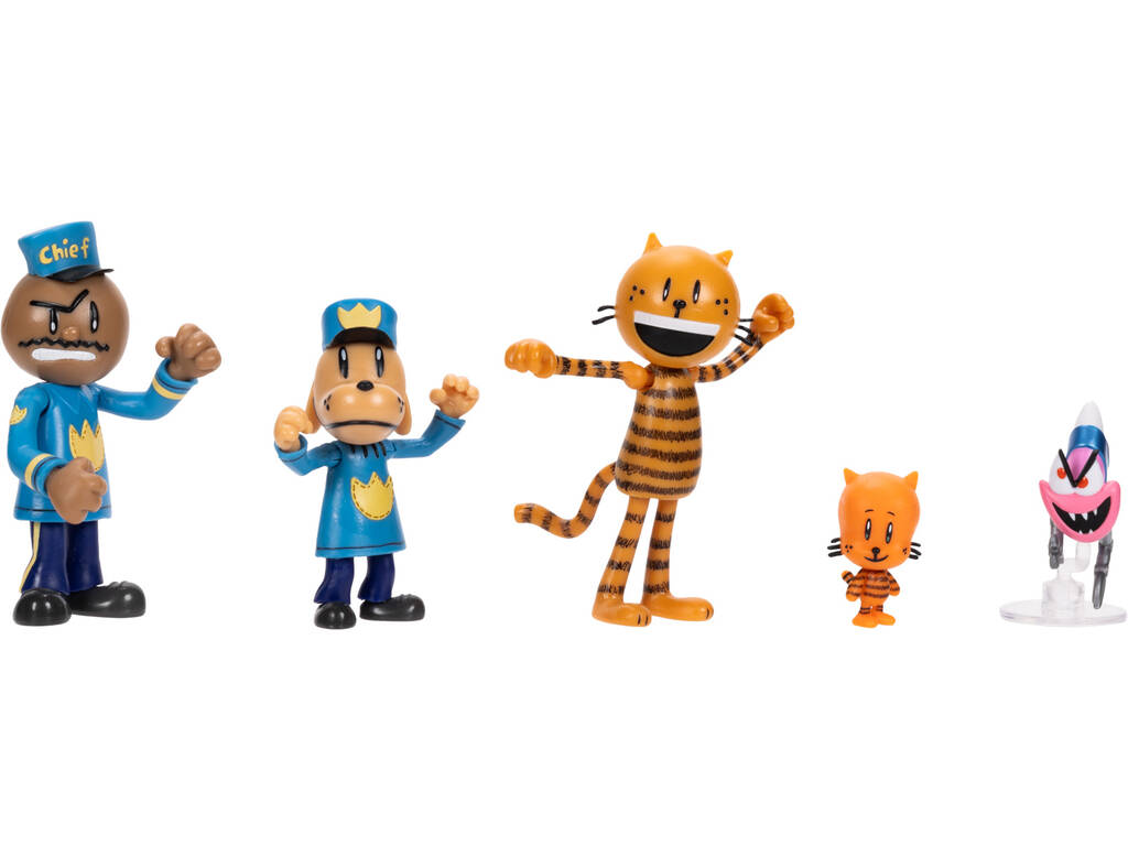 Dog Man Super Cool Pack com 5 Figuras de 6 cm