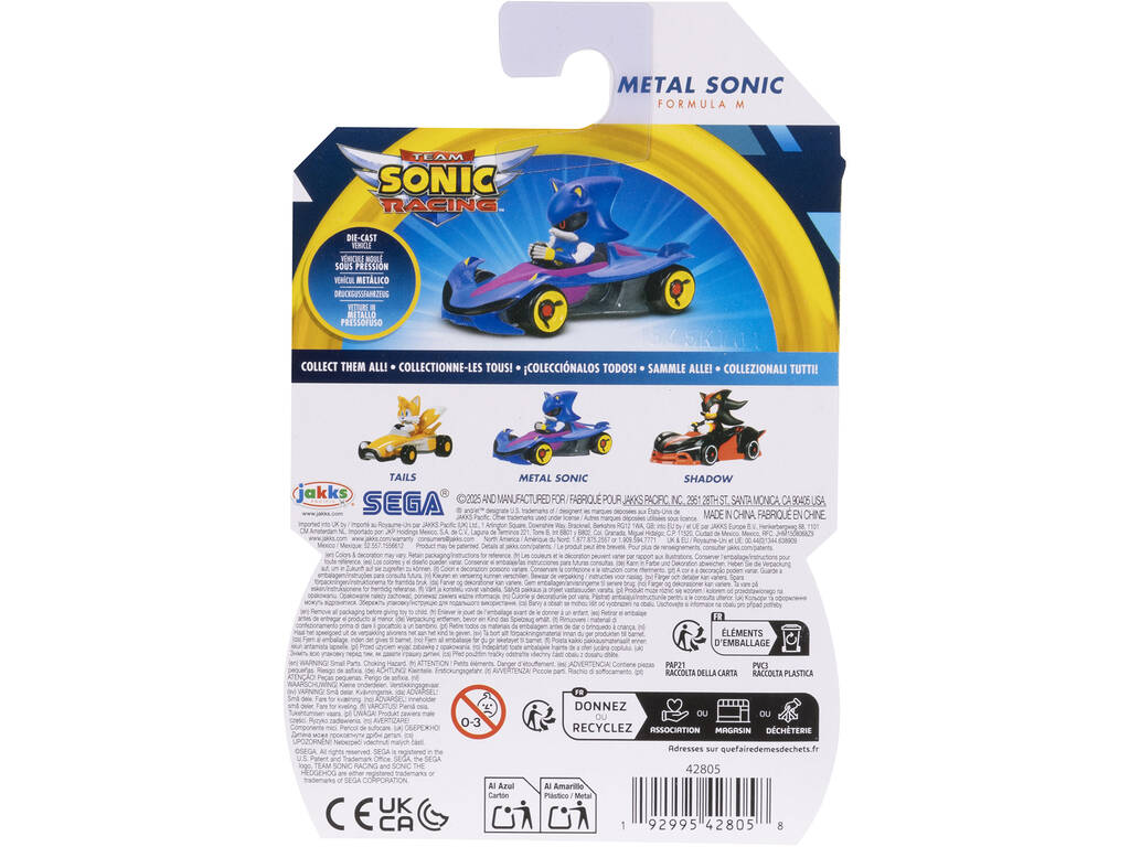 Sonic The Hedgehog Véhicule métallique Metal Sonic de 6 cm