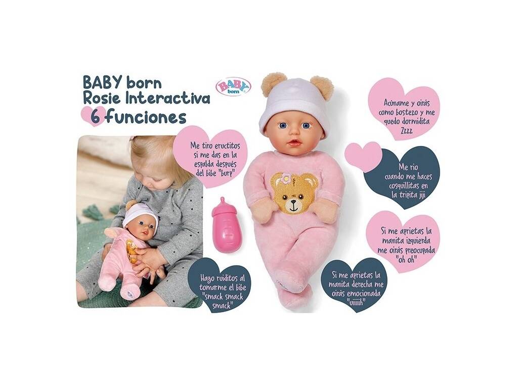 Baby Born Puppe Rosie Interaktiv 30 cm mit 6 Geräuschen