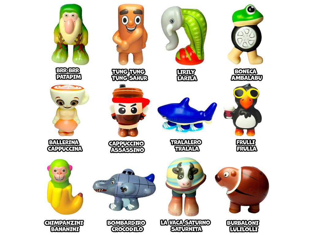 Italian Brainrot PuffJps Figurine Squishy Surprise de 10 cm