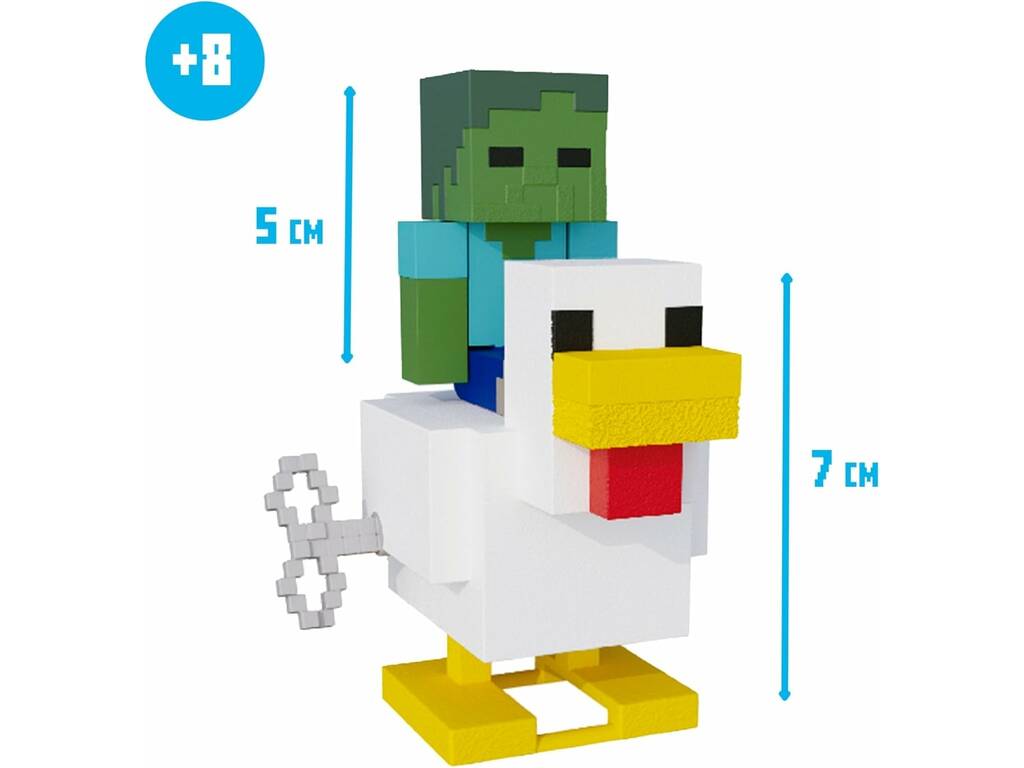 Pack Minecraft Bébé zombie et Cavalier aviaire avec mouvement