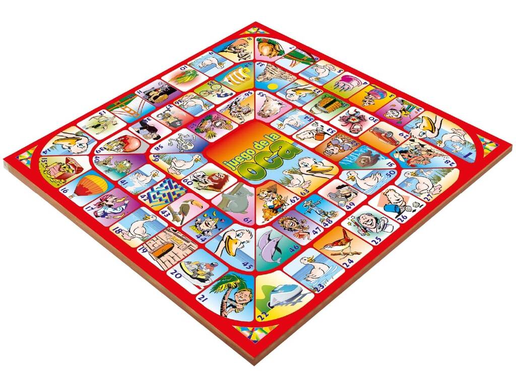 Parchís et Oca 2 en 1 pour 6 joueurs avec plateau en bois et accessoires