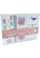 Set di cancelleria con blocco e accessori