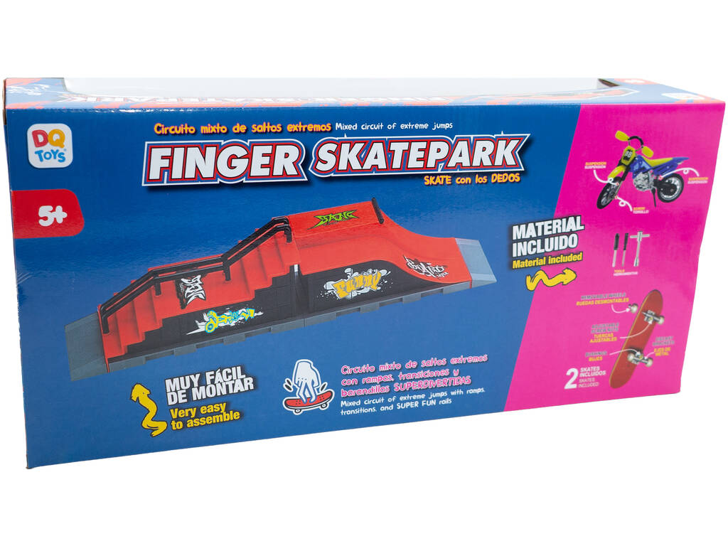 Finger Skate Rack Conjunto 6 Skates com Expositor de Madeira