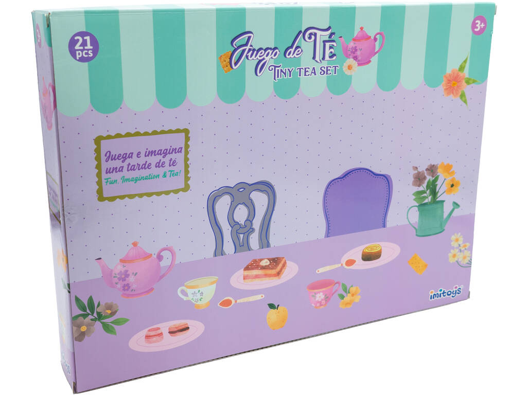 Service à thé motif floral violet