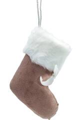 Enfeite Natalício Meia Natalícia Rosa de 12x10 cm