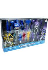 Robocohes Transformables Pack 2 figurines bleues et violettes avec accessoires