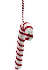 Décoration de Noël Canne à sucre blanche et rouge brillante de 17 cm