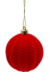 Décoration de Noël Boule rouge en velours de 8 cm