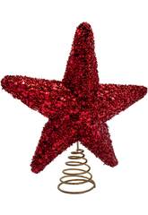 Décoration de Noël Étoile pour le sommet du sapin de Noël rouge, 19 x 19 cm