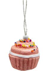 Enfeite Natalício Madalena Rosa com Confetes de 7x6 cm