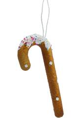 Décoration de Noël Canne en pain d'épices avec confettis, 20 cm