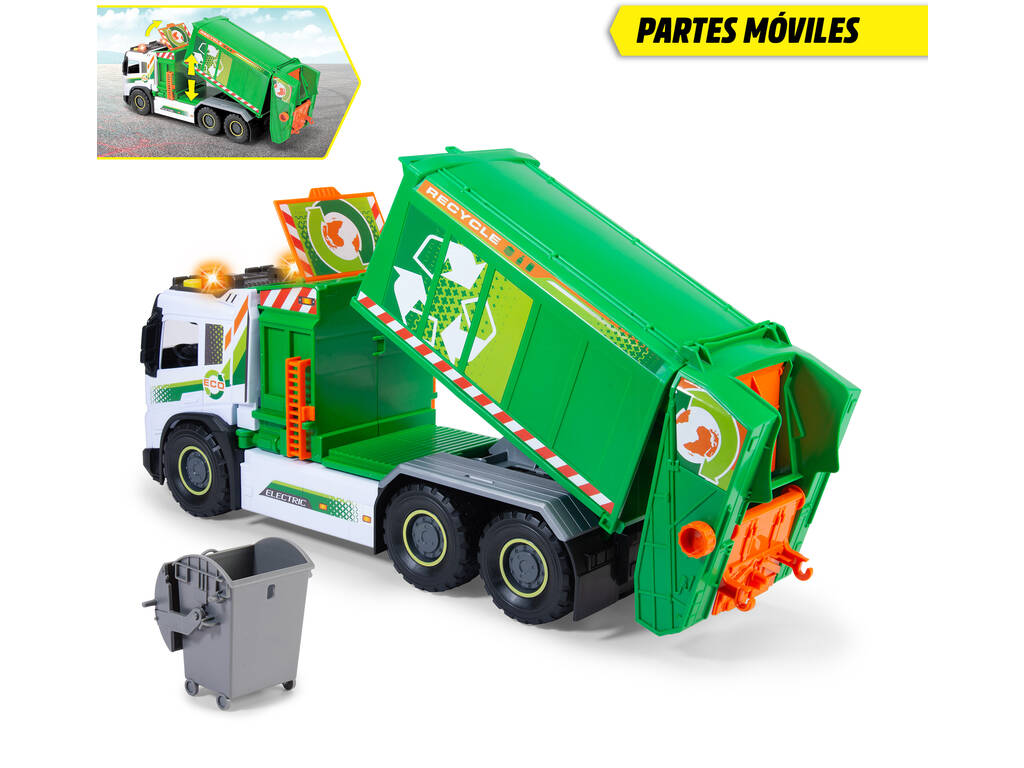 Camion de recyclage Volvo 55 cm avec lumières et sons