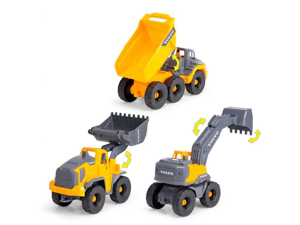 Lot de 3 véhicules de chantier Volvo 26 cm.