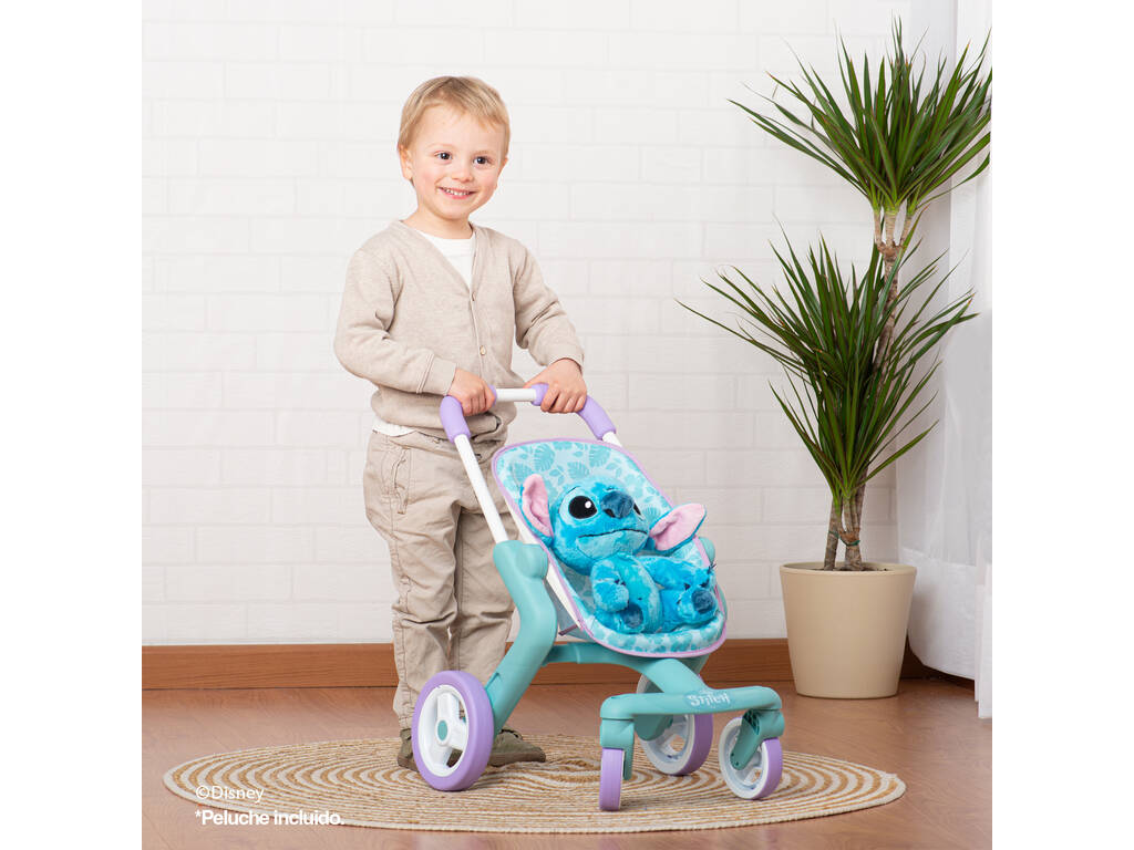Poussette Disney Stitch avec peluche Stitch de 25 cm