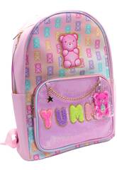 Mochila Ursinho Yummy de 40 cm com Porta-chaves