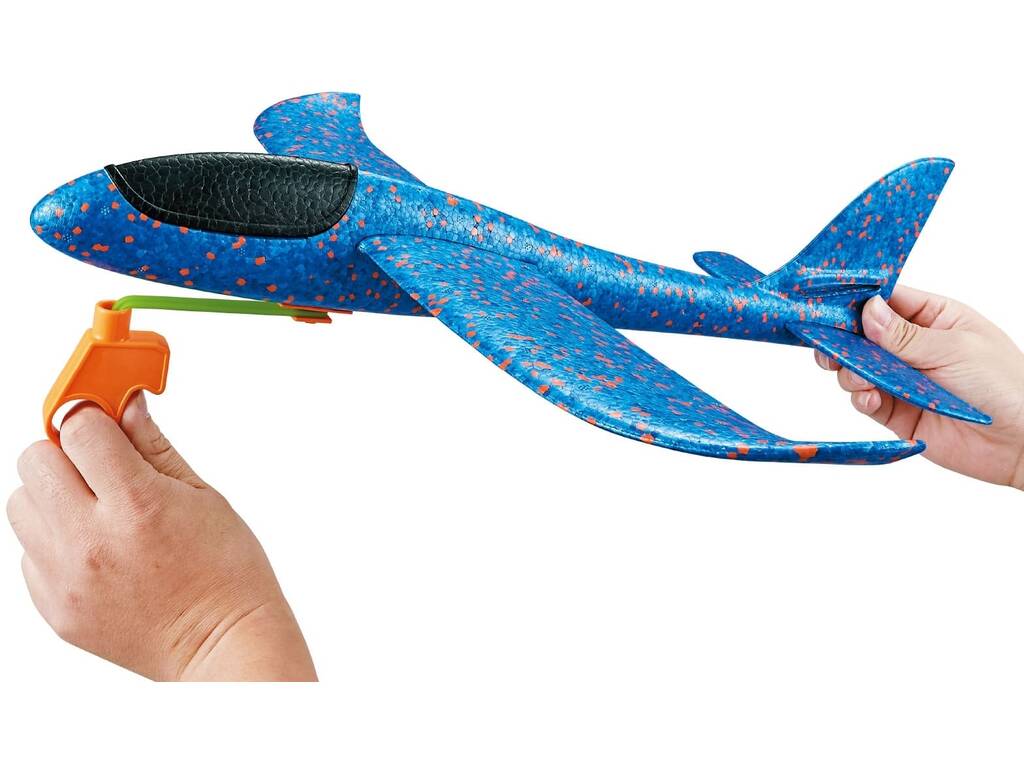 Avião Lançadora Azul de 12x48x49 cm