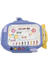 Labyrinthe sous-marin magnétique bleu avec stylo et poissons