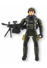 Forces spéciales Figurine en uniforme vert de 22,5 cm avec casque