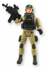 Forces spéciales Figurine en uniforme vert clair de 22,5 cm avec casque et lunettes