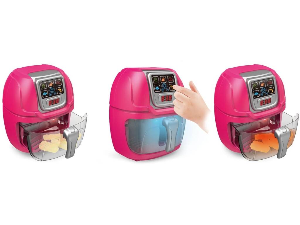 Friteuse à air chaud rose 19 x 16 x 15 cm avec lumières et accessoires