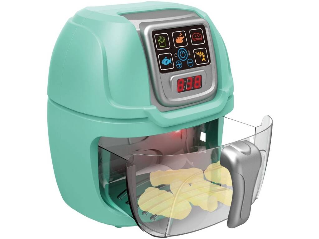 Friteuse à air chaud verte 19 x 16 x 15 cm avec lumières et accessoires