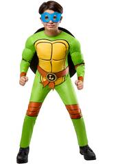 Disfraz Infantil Tortugas Ninja Deluxe Talla M con 4 Antifaces y Logos de Cinturón