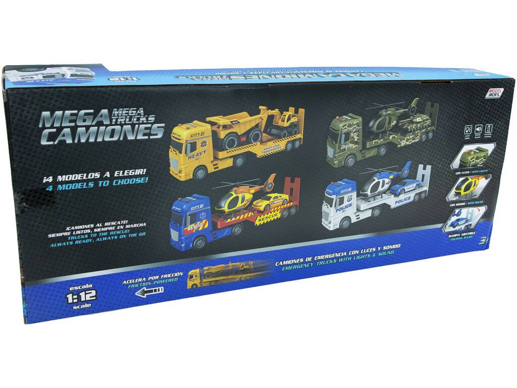 Méga-camion de travaux publics de 55 cm avec benne basculante et pelleteuse