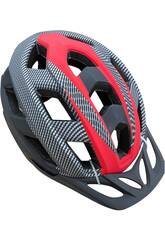 Casque sportif rouge et noir taille L avec lumières LED
