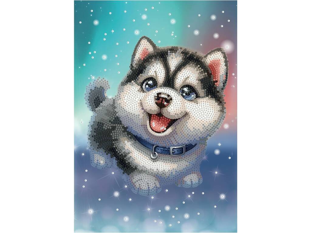 Diamantiny décorer avec des pierres précieuses Husky