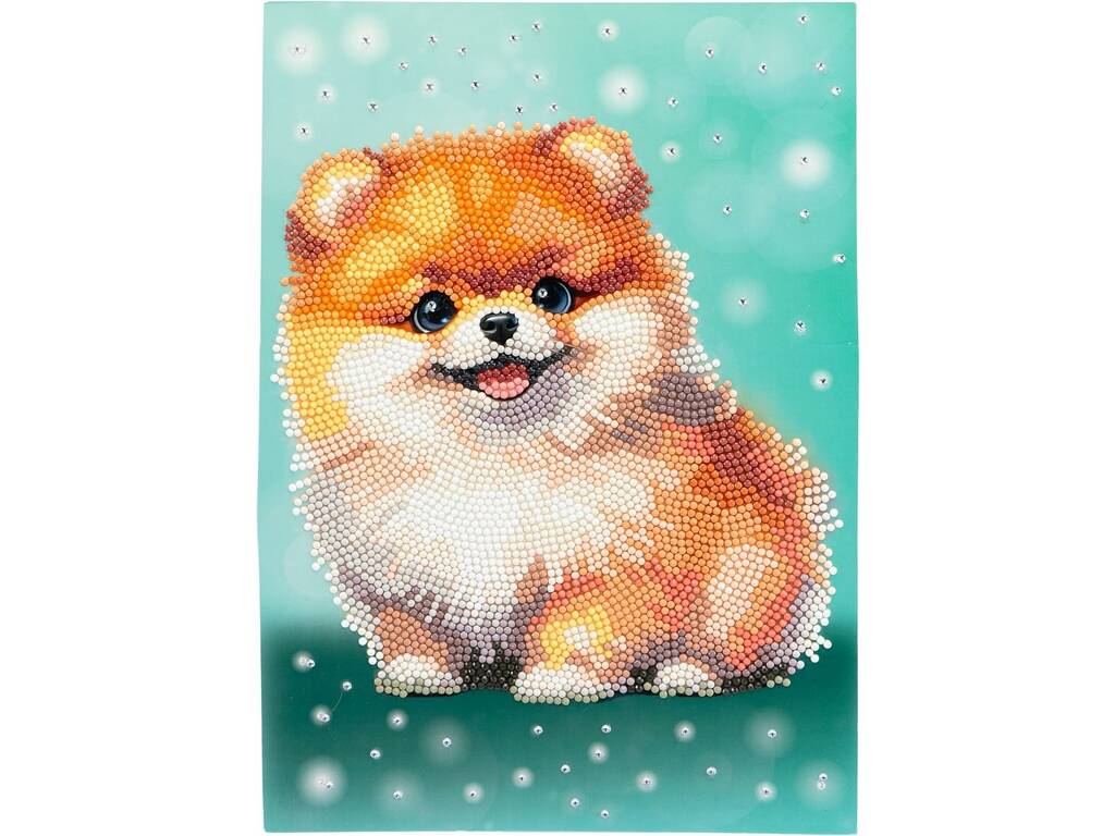 Diamant minuscule décorer avec des pierres précieuses Puppy Volpino