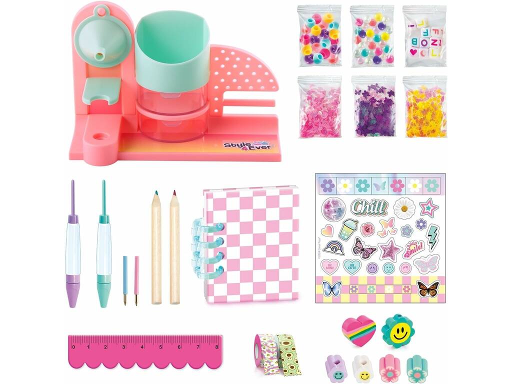 Style4Ever Mini Fábrica de Papelería Bolígrafos y Cuaderno